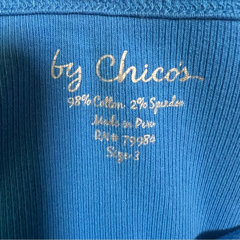 Chico’s Blue Ribbed Tank - Picture 6 of 7